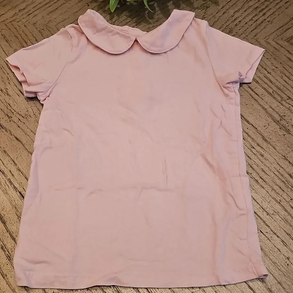 OshKosh B'gosh Light Pink Short Sleeve Tee with Peter Pan Collar Size 4